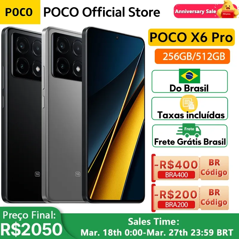 [Do Brasil] Smartphone Poco X6 Pro 5g 12/512gb